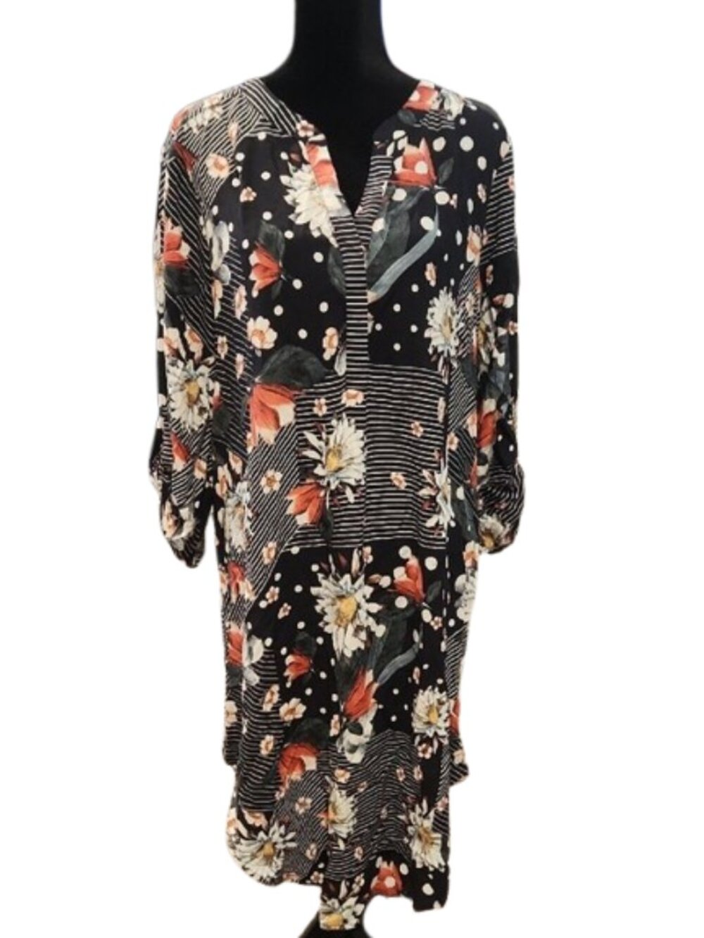 [Cable & Gauge] Floral Sheer Button Up Maxi Dress - Size XL
